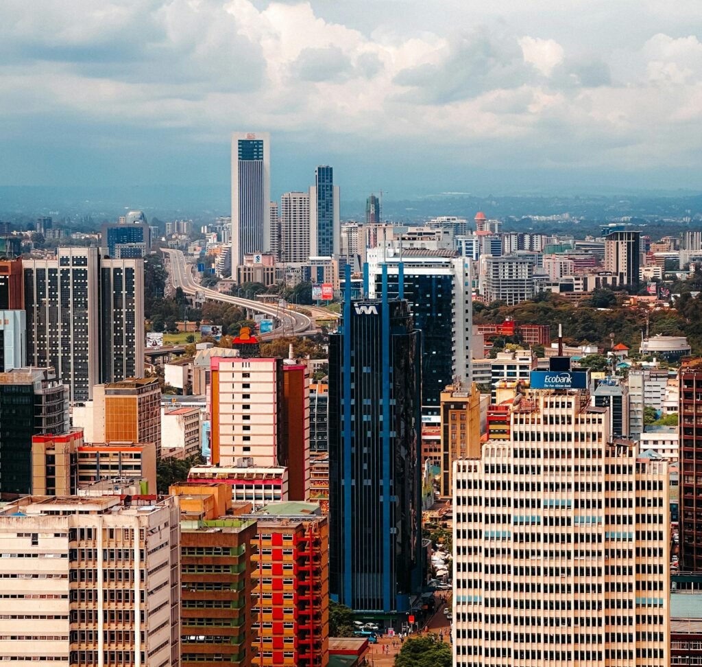 Urban skyline with modern buildings