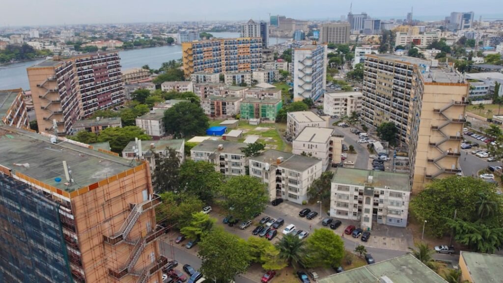 Modern residential apartment blocks