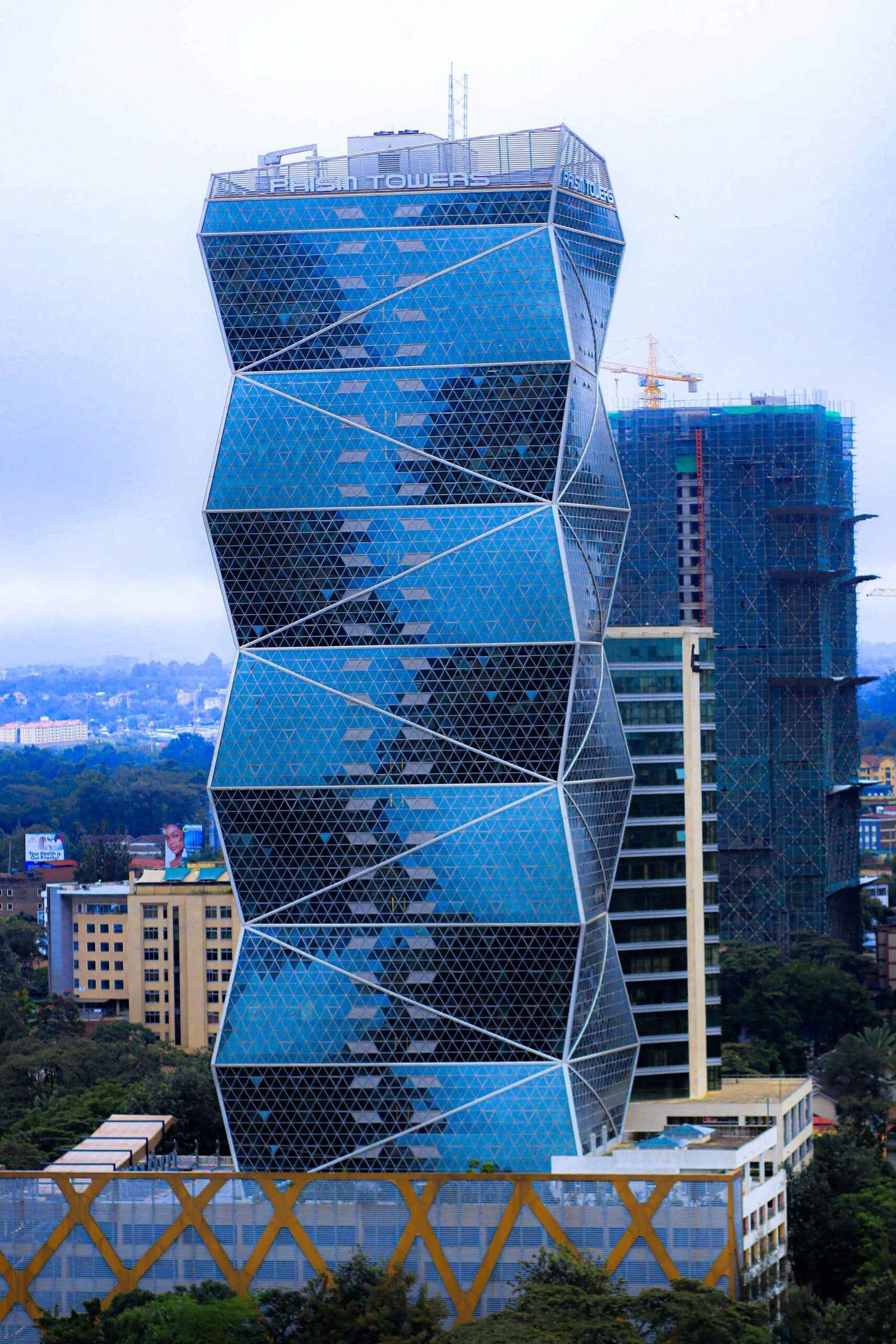 Modern skyscraper in Nairobi's CBD, representing urban commercial development in Kenya