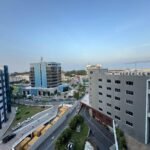 Aerial view of Accra's modern city skyline, Ghana