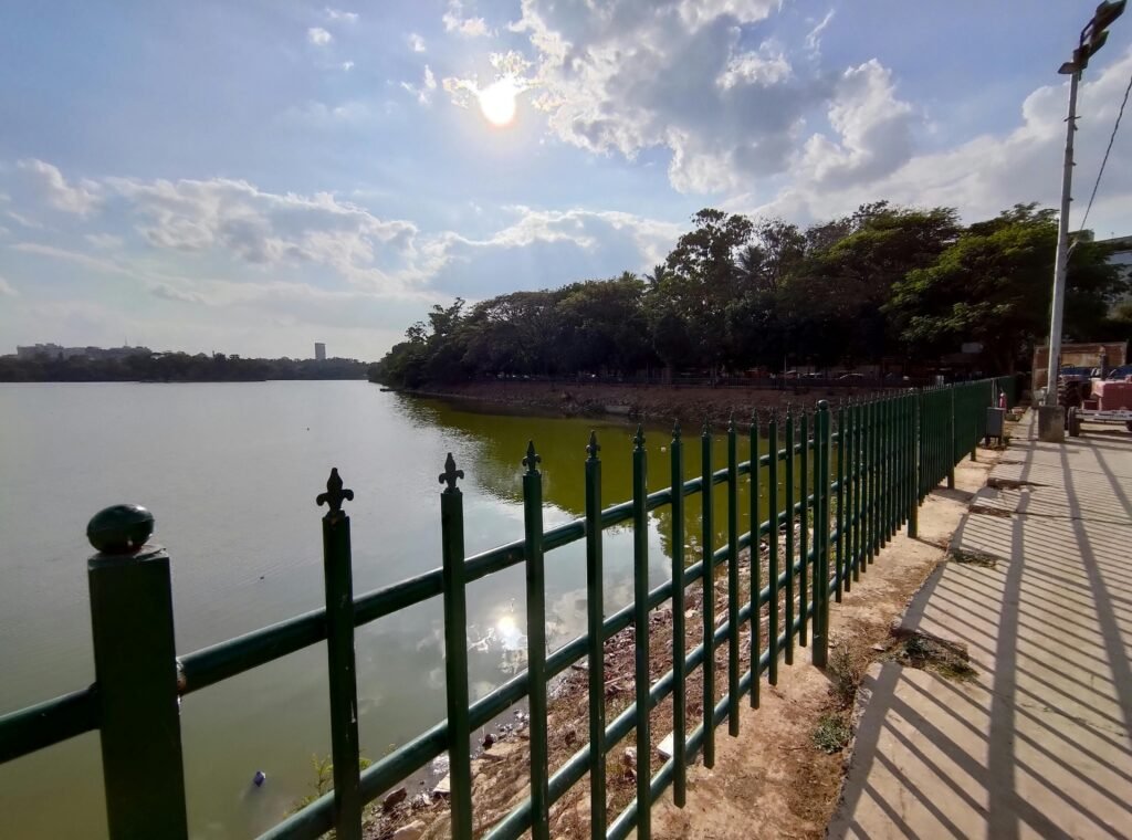 Electric motorcycle parked on urban street