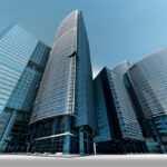 skyline, skyscraper, skyscrapers, building, architecture, city, high, urban planning, towers, 3d, rendering, banks, building, building, building, building, building