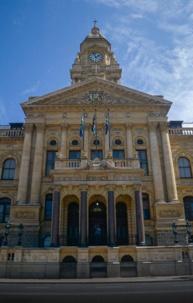 Stunning architectural detail of Cape Town City Hall, showcasing its remarkable design.