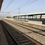 Wide view of railway tracks at Estación Linares-Baeza in Andalucía, Spain