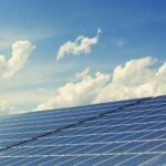 South Africa renewable solar power plant energy panels field green electricity